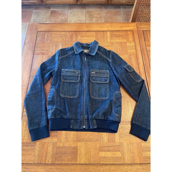 INSIGHT BOMBER CARGO FLIGHT DENIM JACKET MEDIUM - Picture 1 of 10